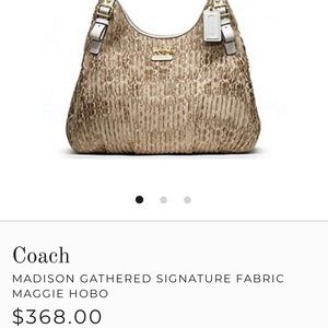 AUTHENTIC COACH 18886 Madison Gathered Signature Maggie Shoulder B